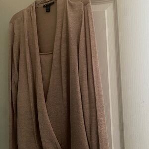 Twofer metallic (rose gold) blouse